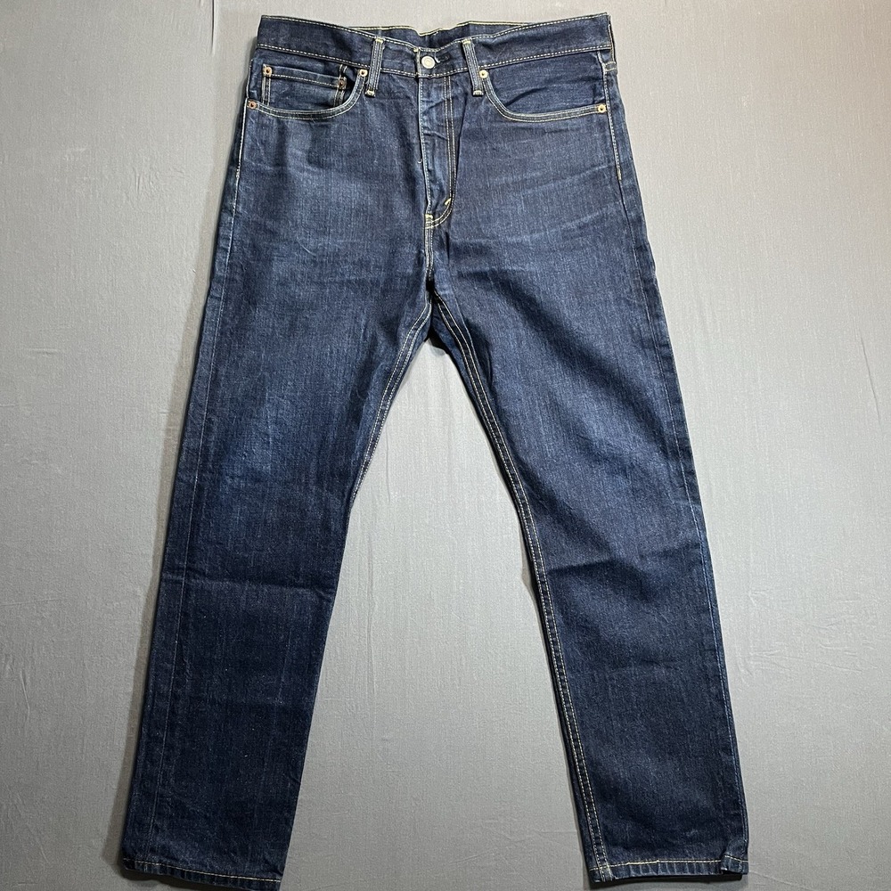 Levis 522 Denim Jeans Mens 34x30 Blue Dark Wash Straight Leg